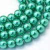 Skleněné korálky perly 10mm zelené 5 kusů v balení