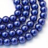 Skleněné korálky perly 10mm tmavě modré 5 kusů v balení