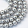 Skleněné korálky perly 10mm tmavě šedé 5 kusů v balení