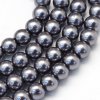 Skleněné korálky perly 8mm šedé 5 kusů v balení