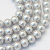 Skleněné korálky perly 8mm šedé 5 kusů v balení