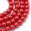 Skleněné korálky perly 8mm červené 5 kusů v balení