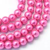Skleněné korálky perly 8mm růžové 5 kusů v balení