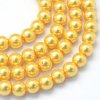 Skleněné korálky perly 8mm zlatavé 5 kusů v balení