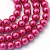 Skleněné korálky perly 8mm fialové 5 kusů v balení