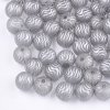 Skleněné korálky kulička s vlnkou 8~8.5mm Silver 5 kusů v balení