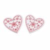 47018 2 vanocni drevena dekorace srdce bile 48x50x2 5mm