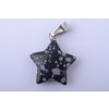 Přívěsek obsisián vločkový hvězda 21x21x6mm
