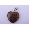 Přívěsek obsidián mahagony srdce 20x20x5mm