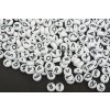 Akrylové korálky písmeno s českou diakritikou MIX bíločerné 7x4mm 50gramů cca 400 kusů v balení
