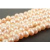 Perly říční růžové 4~5mm šňůra cca 36-38cm