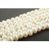 Perly říční bílé rice 5~6mm šňůra cca 36-38cm