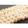 Perly říční růžové potato 6~7mm šňůra cca 36-38cm