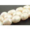Perly říční bílé rice 10~11mm šňůra cca 36-38cm
