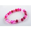 Náramek achát růžový 6mm dětský