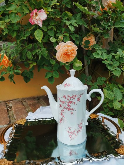 Porcelánová konvice Eschenbach s květinovým dekorem