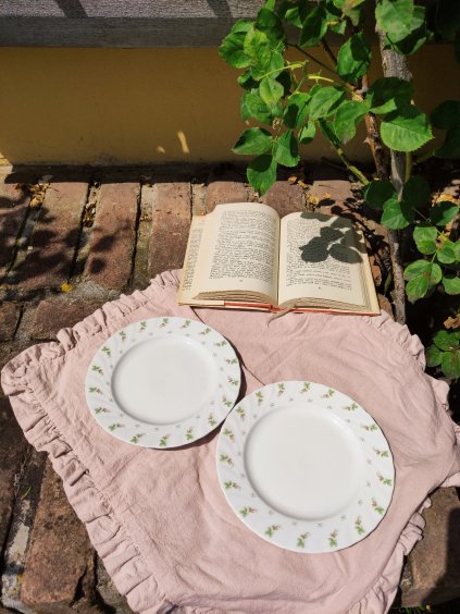Porcelánový talířek Regina Seltmann Weiden s květinovým vzorem – pohled shora