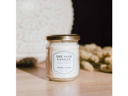 bougie parfume th noir vanille