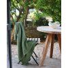 linen waffle throw inforest green 3