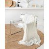 linen waffle throw blanket in beige 3