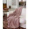 linen waffle throw blanket in woodrose 2