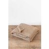 linen waffle throw blanket in beige