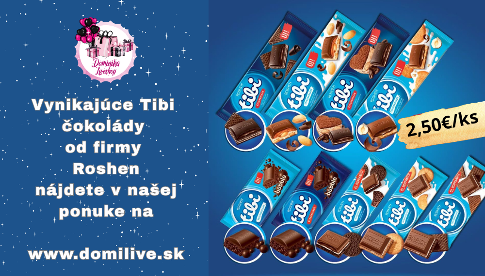 Tibi čokolády v našej ponuke