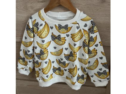 Mikina "banány" náplet bílý