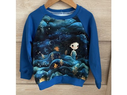 Mikina "holka" modrý rukáv