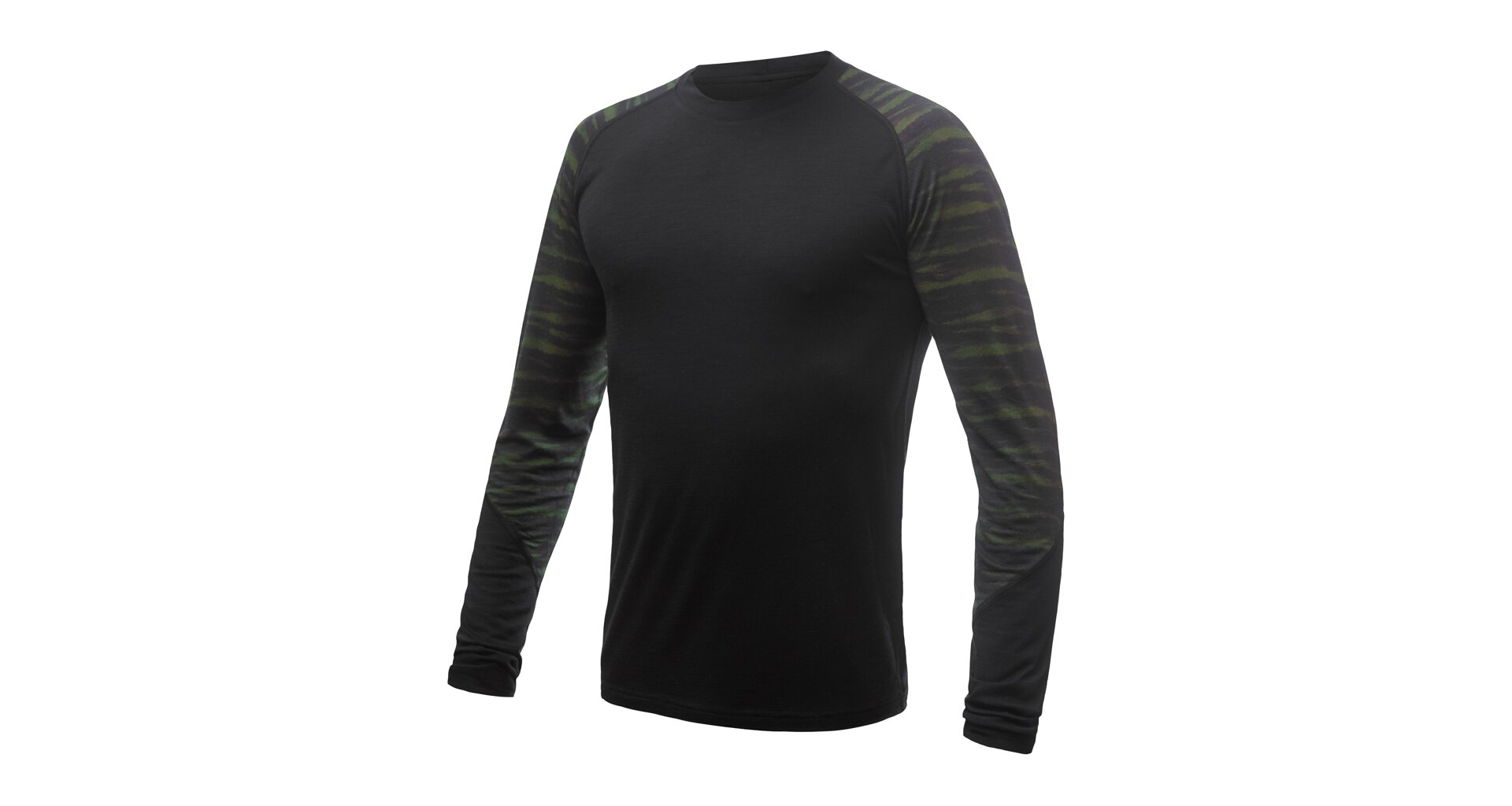 Pánské triko Sensor Merino Impress, dl.rukáv, černá/batik Velikost: L