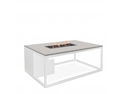 Stůl s plynovým ohništěm Cosiloft 120 bílý rám / deska šedá
