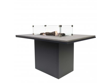 Stůl s plynovým ohništěm Cosiloft 120 vysoký jídelní stůl černý rám / deska šedá