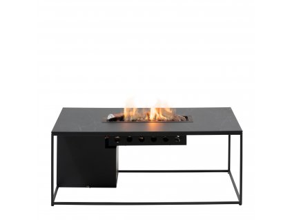 Stůl s plynovým ohništěm Cosi design line černý rám / keramická deska