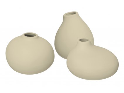 Vázy porcelánové krémové 3 ks 9cm, 7cm, 6,5cm nona Blomus