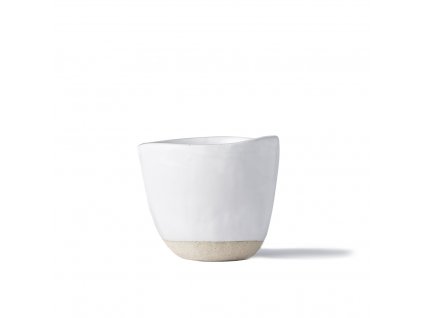 Hrnek bez ucha s nepravidelným okrajem tea cup bílý 180 ml doprodej