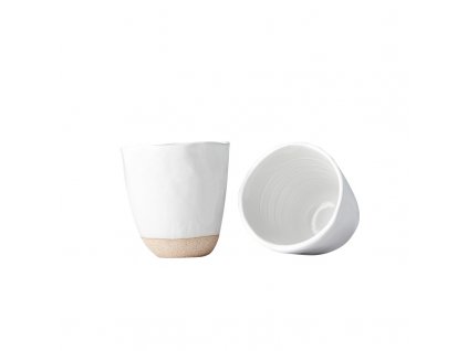 Hrnek bez ucha s nepravidelným okrajem tea cup bílý 300 ml doprodej