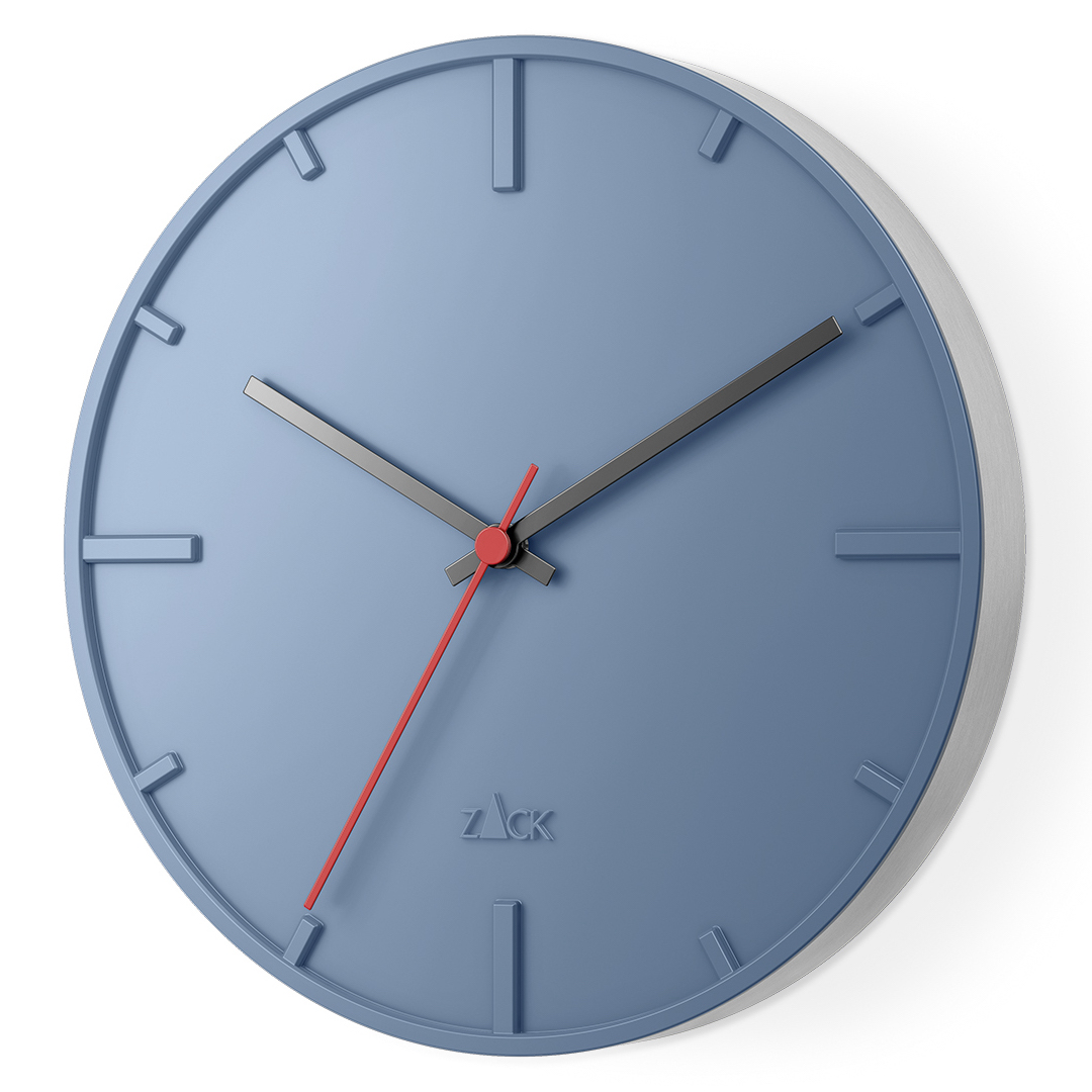 Levně nástěnné hodiny nerezové modré wanu Zack
