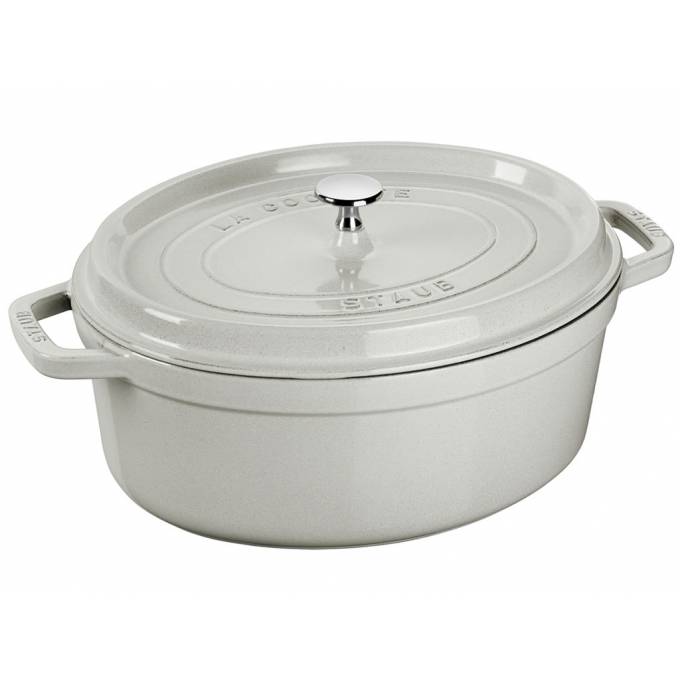 STAUB Cocotte hrnec oválný 27 cm/3,2lbílé lanýže