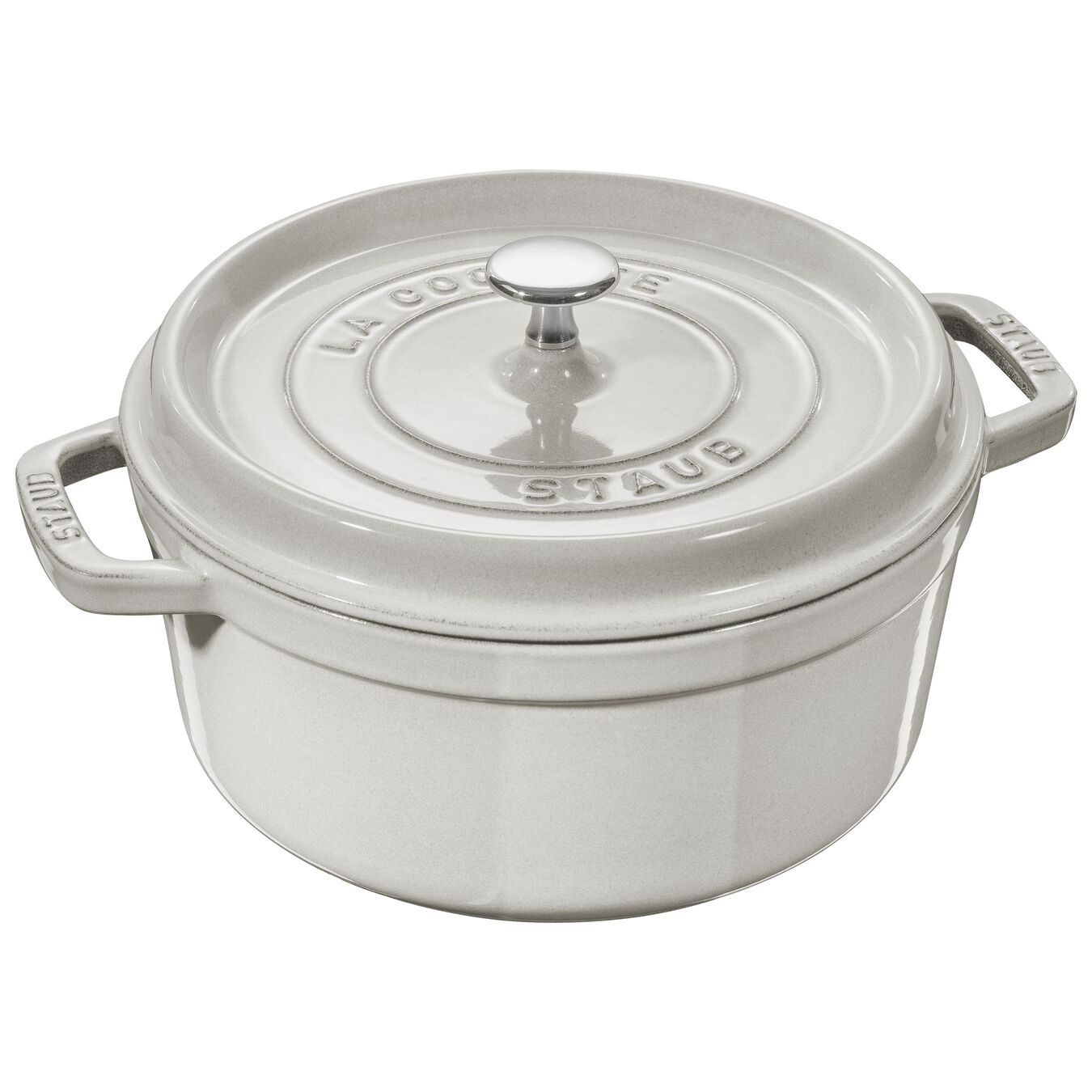 STAUB Cocotte hrnec kulatý 28 cm/6,7l bílé lanýže