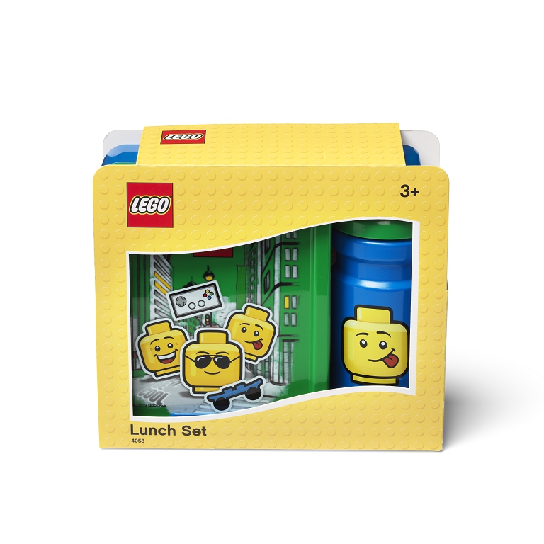 LEGO ICONIC Boy svačinový set (láhev a box) - modrá/zelená