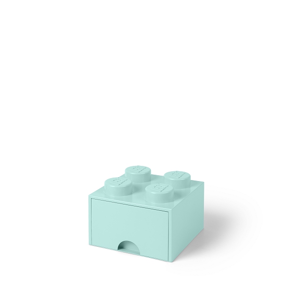 LEGO úložný box 4 s šuplíkem - aqua