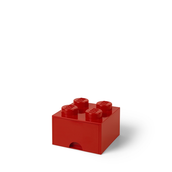 LEGO úložný box 4 s šuplíkem - červená