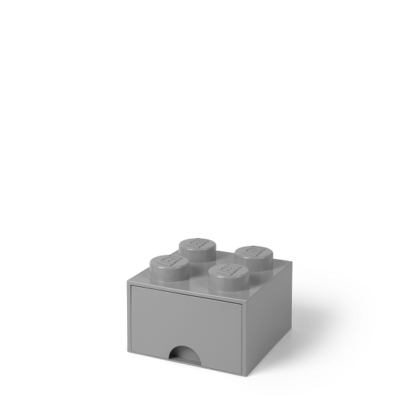 LEGO úložný box 4 s šuplíkem - šedá