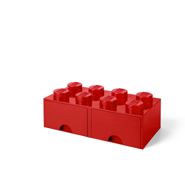 LEGO úložný box 8 s šuplíky - červená