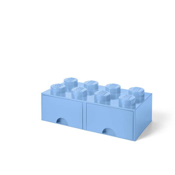 LEGO úložný box 8 s šuplíky - světle modrá