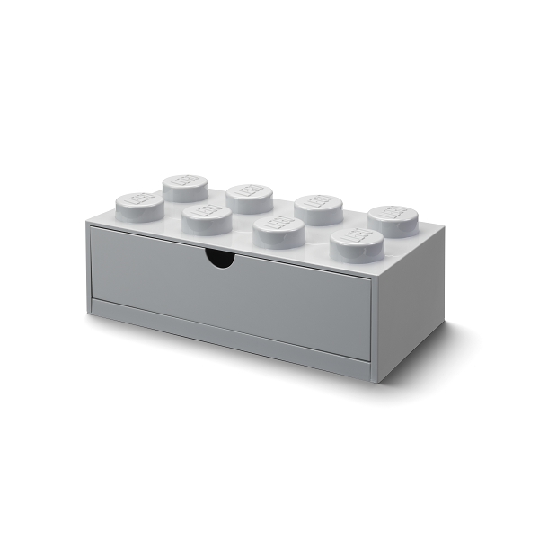 LEGO stolní box 8 se zásuvkou - šedá