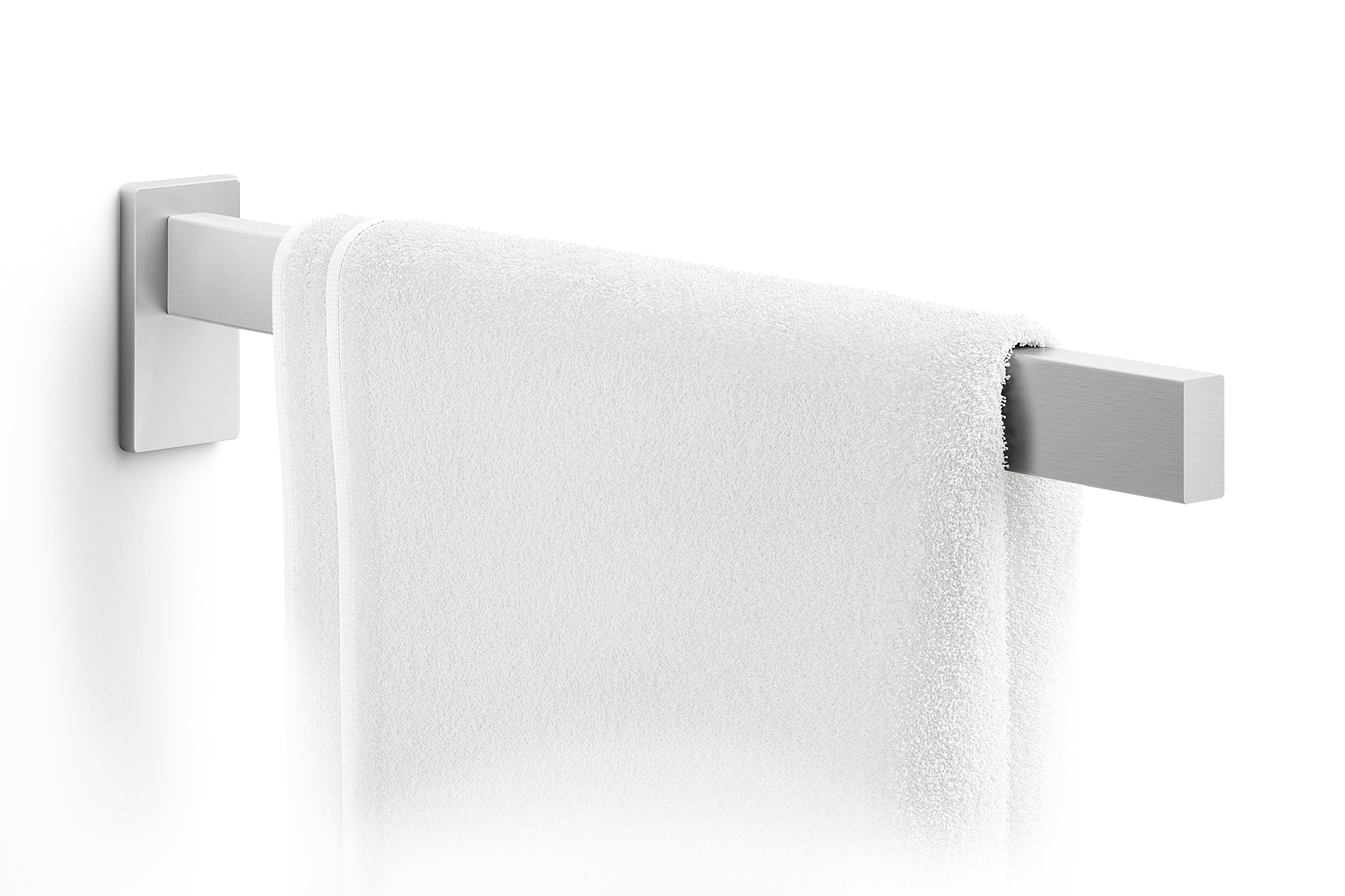 Levně Koupelnový držák na ručníky nerezový broušený hranatý ZACK