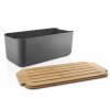 Chlebník plastový s bambusovým víkem šedý eva solo