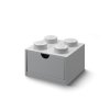 LEGO stolní box 4 se zásuvkou - šedá