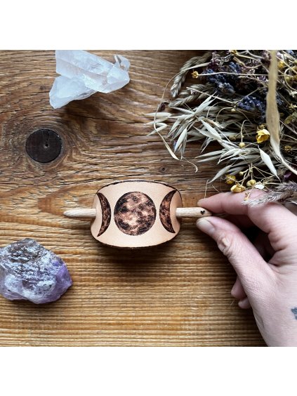 Kožená spona Magic moon